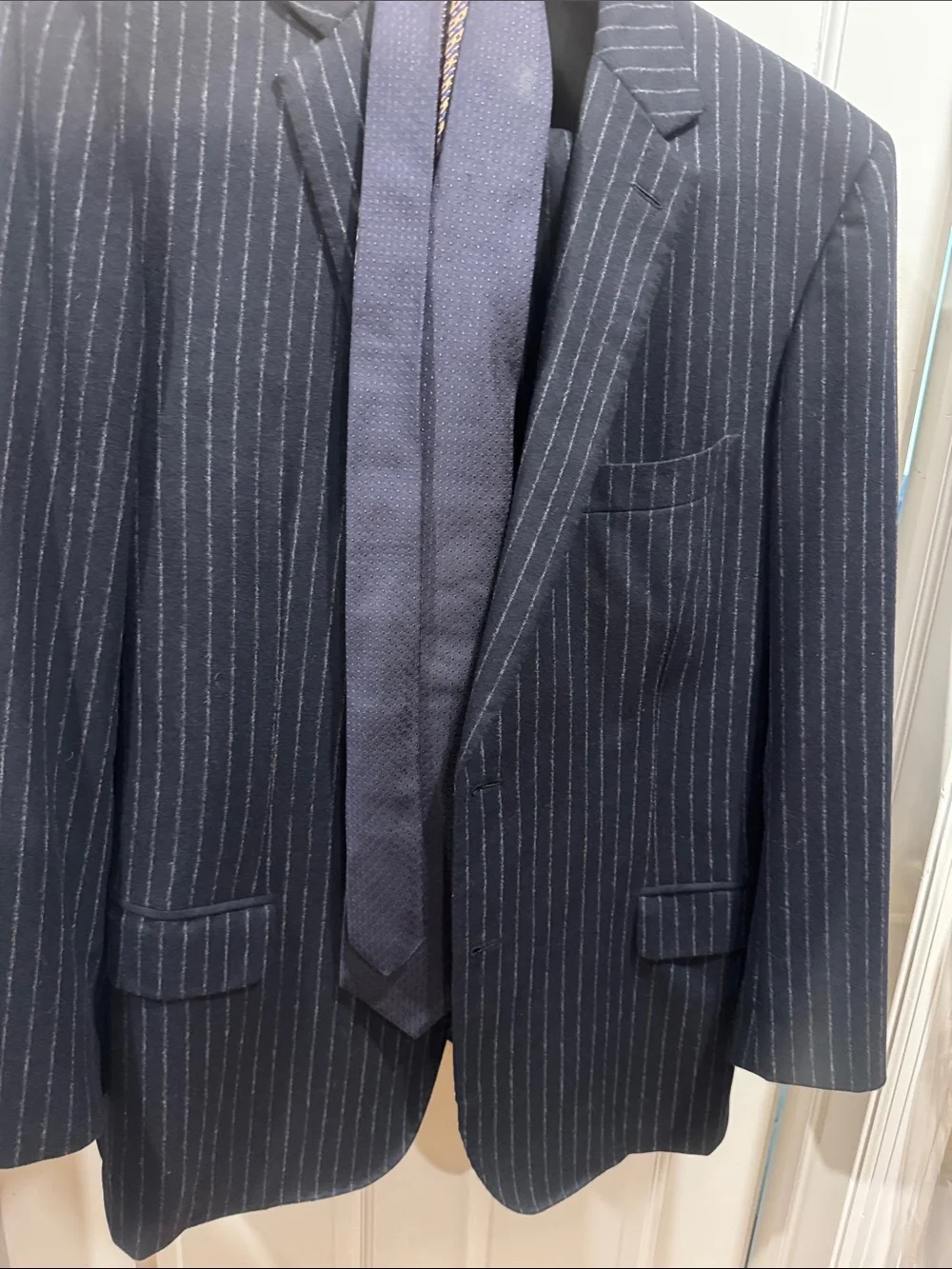 Brioni Navy Pinstripe Wool Suit Jacket